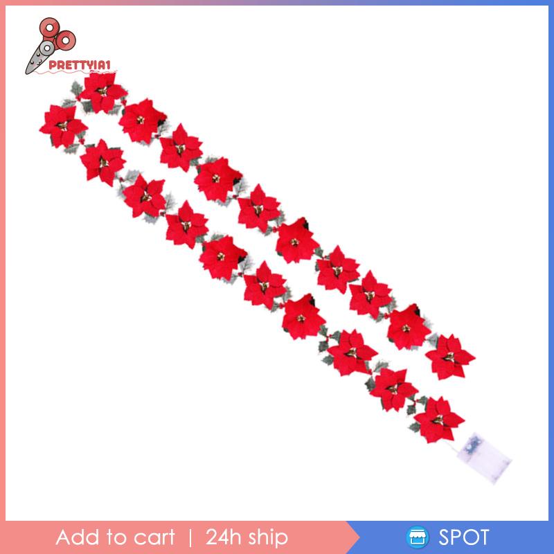 [Prettyia1] Dây Đèn LED 2m Hình Bông Hoa Trang Trí Giáng Sinh