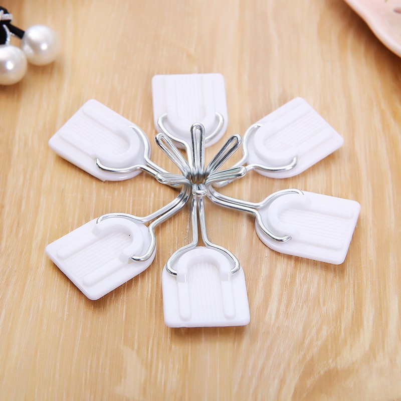 Set 6 Móc Treo Đồ Tự Dính Dán Tường Tiện Dụng Đa Năng
