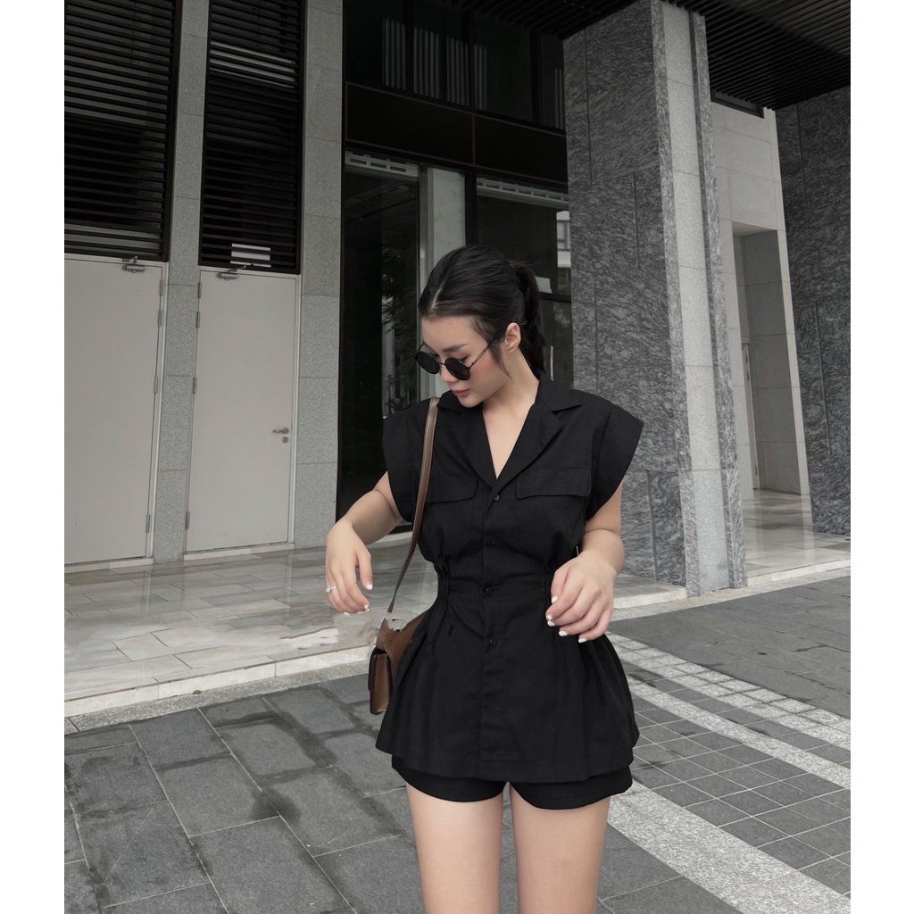 C14-Set line áo chun eo + quần