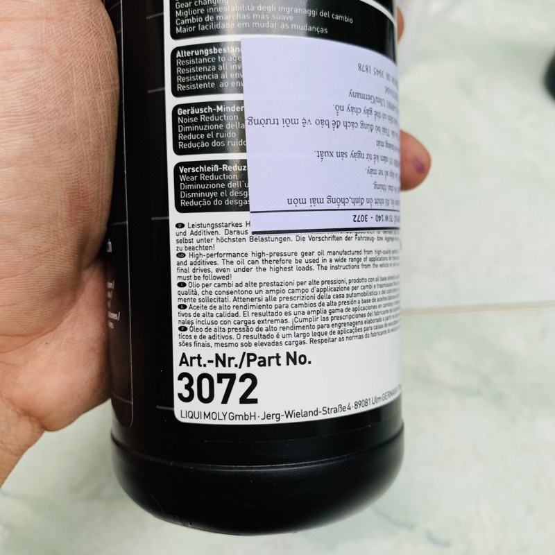 Nhớt Hộp Số - Nhớt Láp LIQUI MOLY Motorbike Gear Oil 75W-140 GL5 VS 3072 500ML Made in Germany