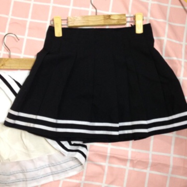 🌙 Suteki Opening: Chân váy ngắn thủy thủ Tennis Kaki xếp li có quần trong Ulzzang Nữ sinh Loại có viền chân | BigBuy360 - bigbuy360.vn
