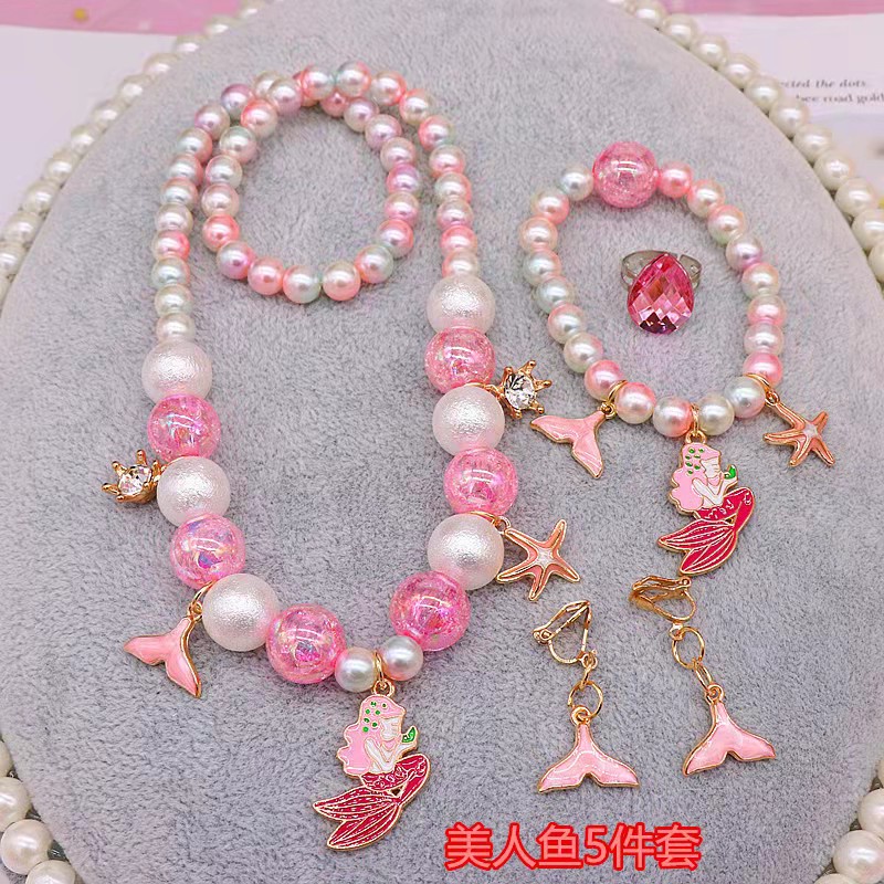 Frozen Bộ 6 Vòng Tay Ngọc Trai Cho Bé | Phụ Kiện Thời Trang Nữ