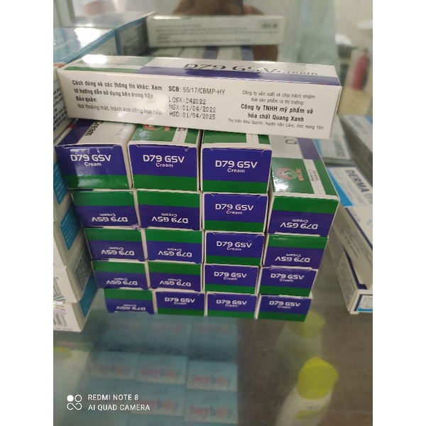 15g D79 GSV Cream giảm mụn trứng cá mụn lưng dày sừng nang lông