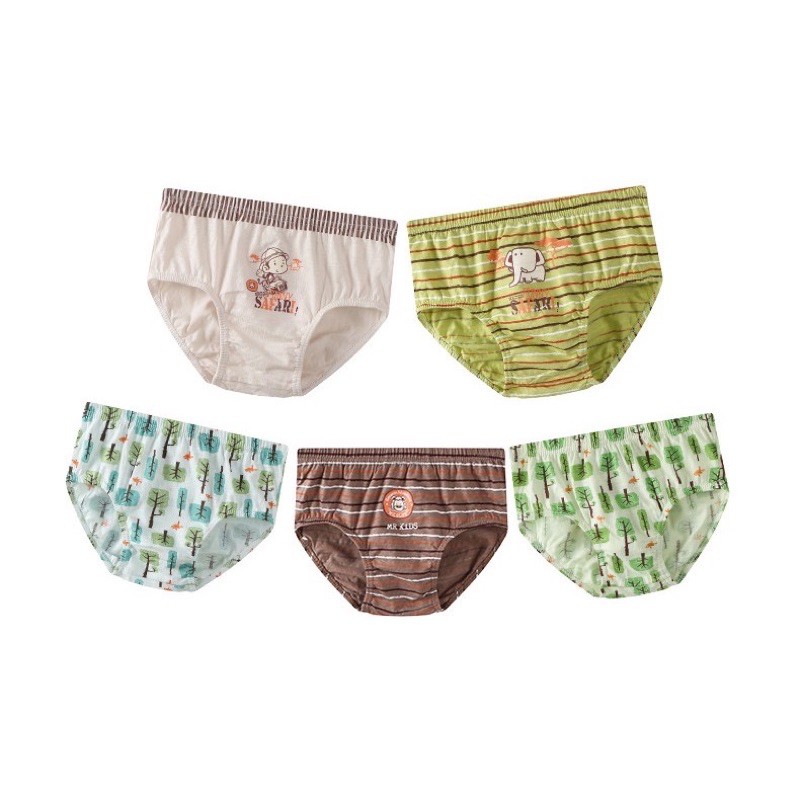 Set 5 Quần Lót Bé Trai - Mẫu Chú Khỉ Funny Safari