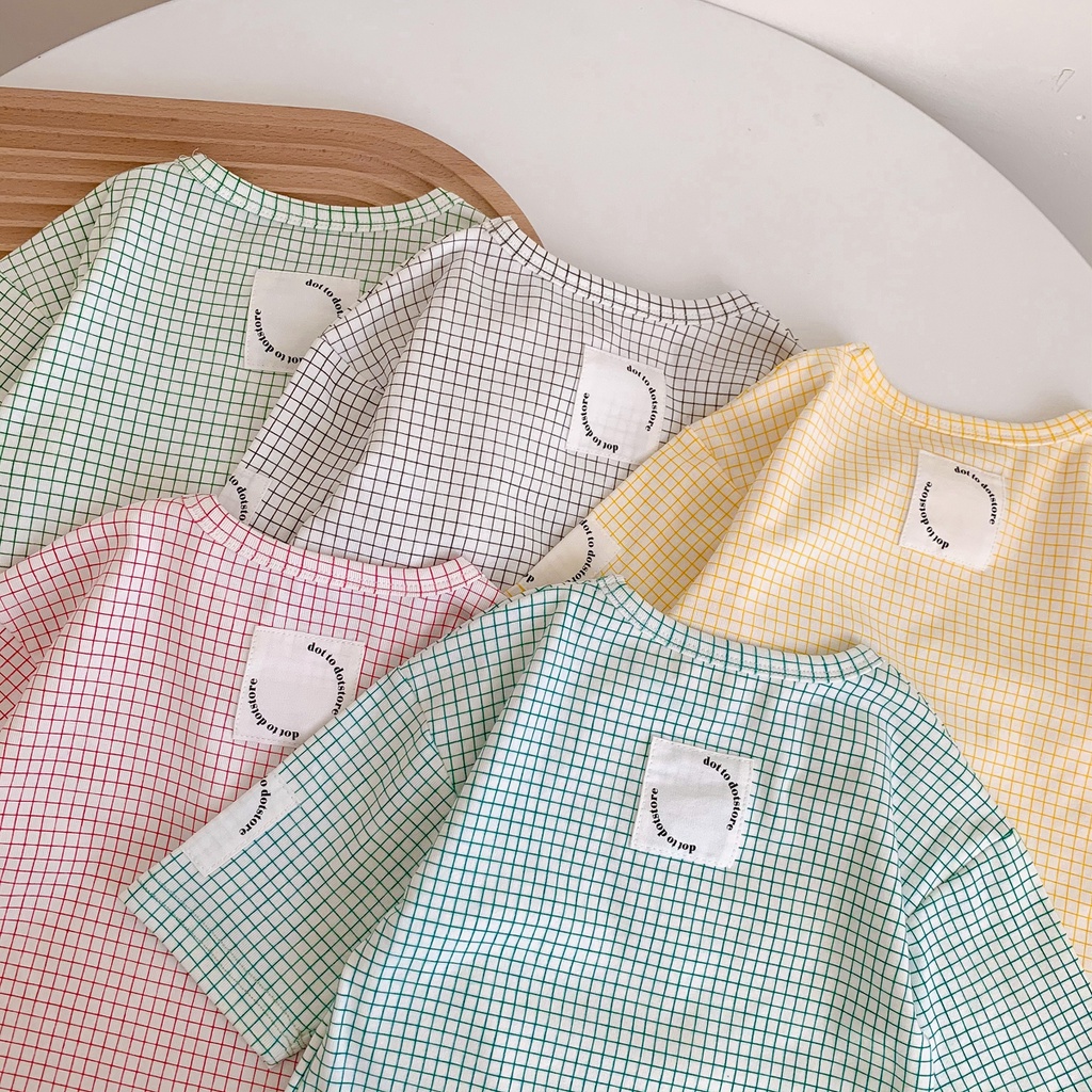 Áo Sơ Mi Tay Dài Sọc Ca Rô Vải Cotton Thời Trang Thu Đông Xinh Xắn Dành Cho Bé 3-36 Tháng Tuổi