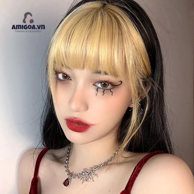 ✨✨ Tóc mái bằng giả nhuộm tông vàng thời trang