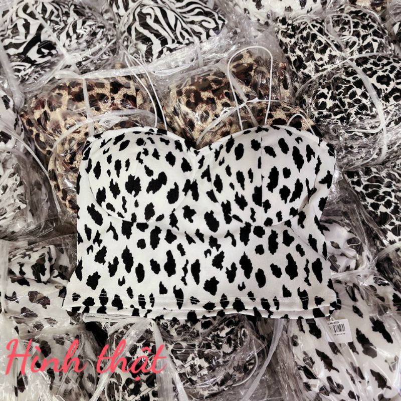 Áo 2 dây mod ngực hoa văn rằn ri cực hot