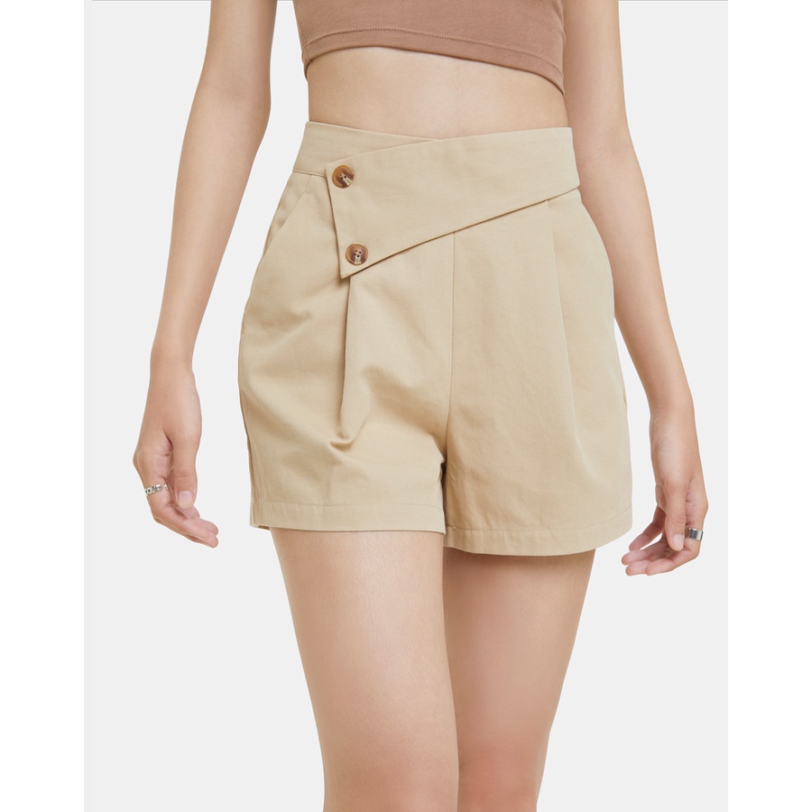 Quần Short Nữ Thời Trang JUNO Form A Vạt Gắn Nút JNQSH015