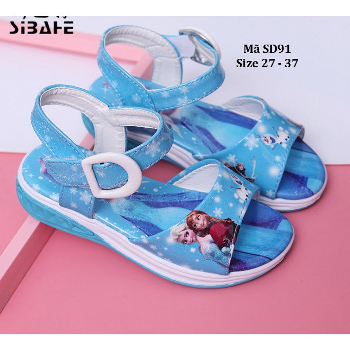 Sandal Xanh Bé Gái Hình Elsa Anna SD91 Hàng nhập khẩu