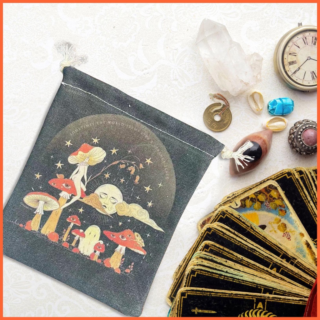Túi Đựng Bài Tarot &amp; Túi Kẹo In Họa Tiết Nữ Thần Nấm