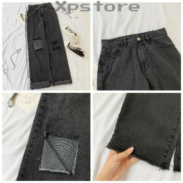 Quần Jeans COL rách gối unisex (video thật)