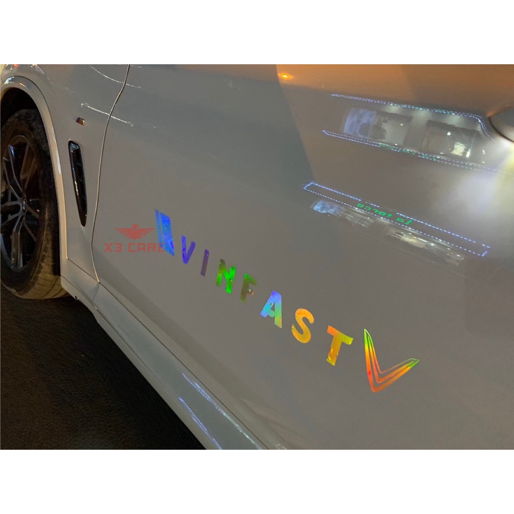 Decal trang trí xe hơi, xe máy phản quang 7 màu,tem dán phản quang, Miếng dán logo hãng xe, decal ô t