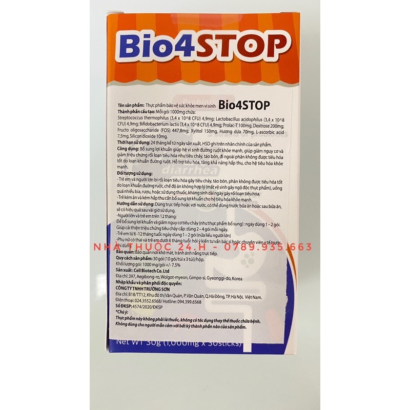 Men Vi Sinh Bio4stop.Giúp Bé Cân Bằng Hệ Tiêu Hóa,Hết Táo Bón,Rối Loạn Đường Ruột