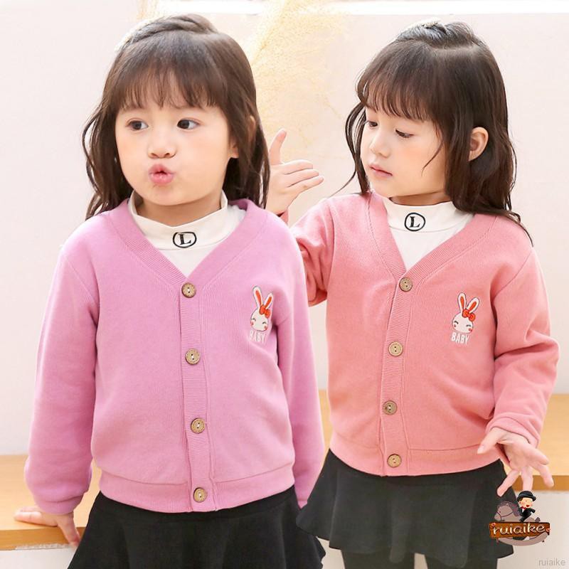 Áo Khoác Cardigan Dệt Kim Cho Bé Gái 1-8 Tuổi