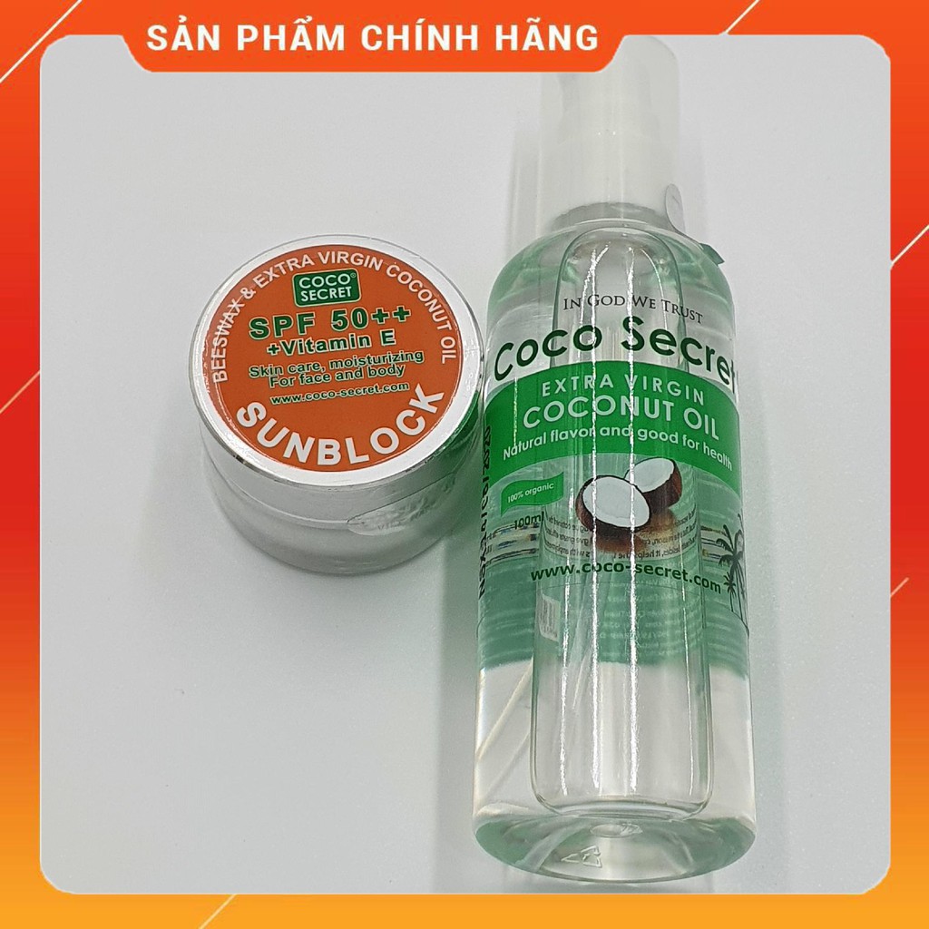 Kem Chống Nắng Tinh Dầu Dừa Coco Secret Sunblock 50+++ 20g - Combo Hấp Dẫn - Dưỡng Da Chống Nắng Hiệu Quả