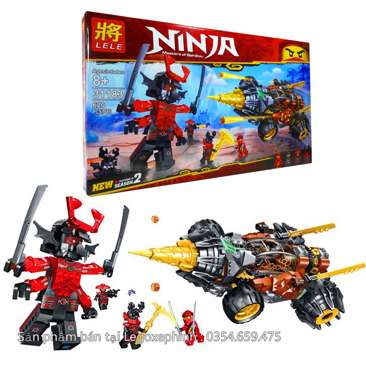 Bộ Lego Xếp Hình Ninjago Siêu Xe Chiến Đấu. Gồm 620 Chi Tiết. Lego Ninjago Lắp Ráp Đồ Chơi Cho Bé