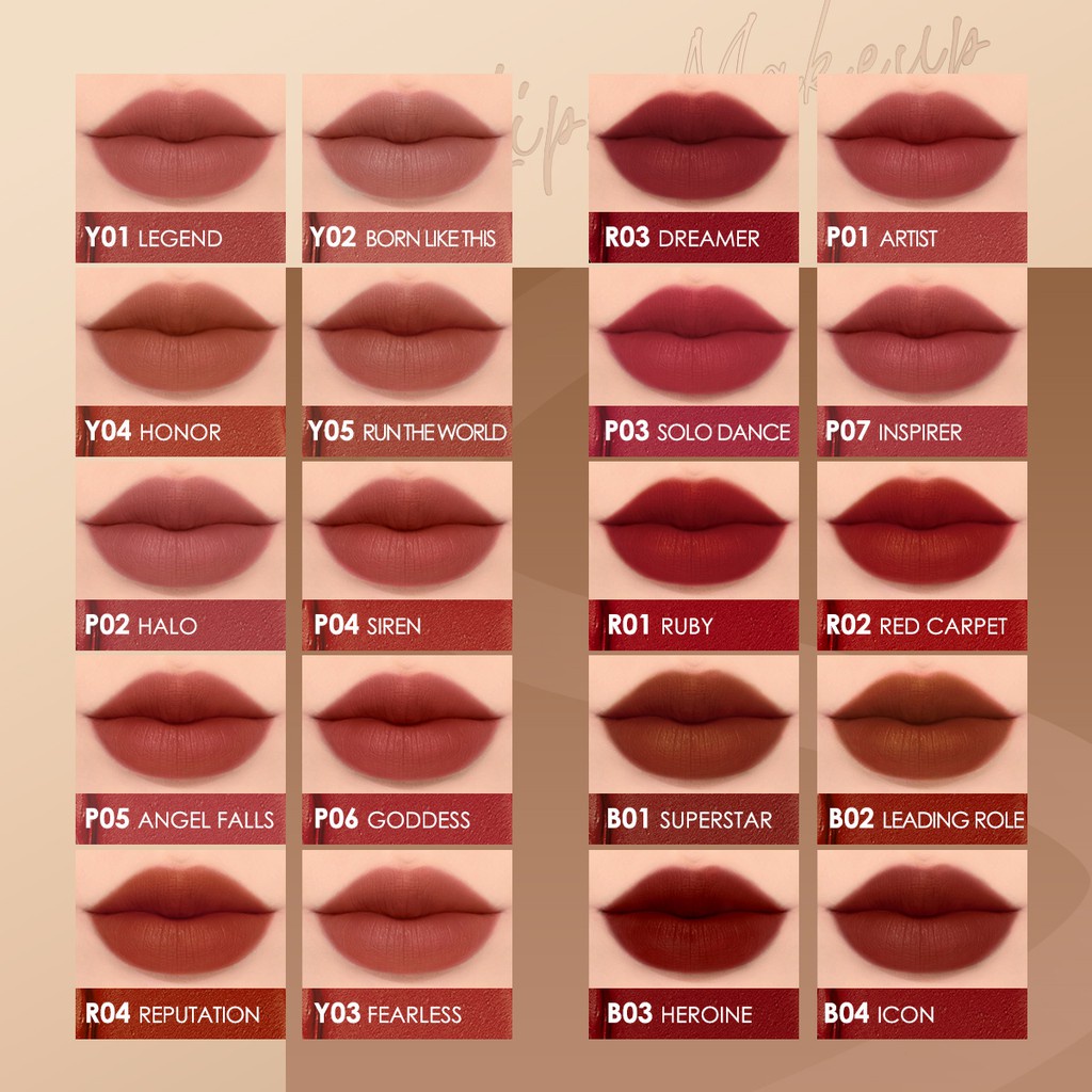 Focallure #Son môi dạng lỏng nhanh khô chống thấm nước lâu trôi