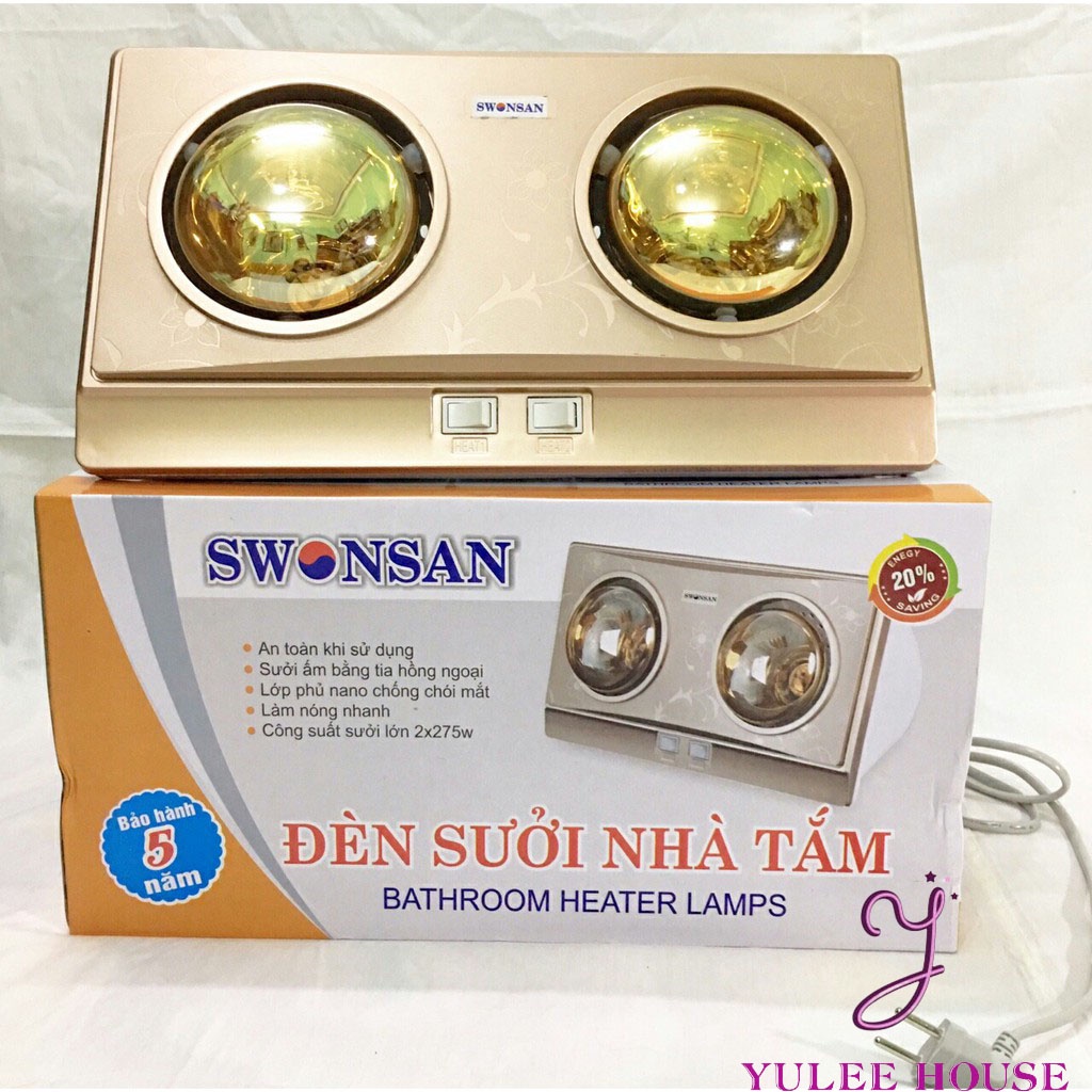 ĐÈN SƯỞI NHÀ TẮM 2 BÓNG 550W SWONSAN - HÀNG VIỆT NAM CHẤT LƯỢNG CAO - BẢO HÀNH 12 THÁNG