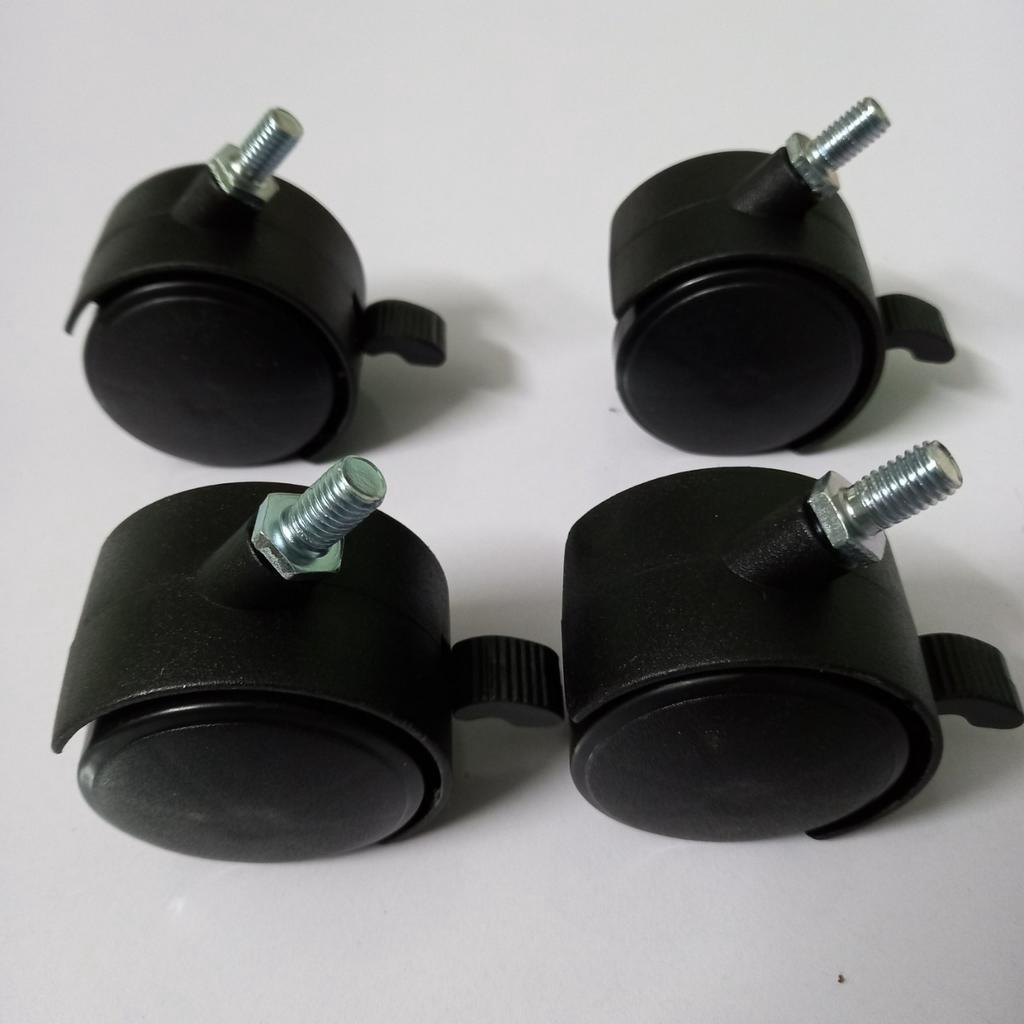 4 Bánh xe nhỏ -Dùng cho Quat điều hoà và kệ spa nhựa -Bước zen 6/8mm x 1.25 đường kính 40mm chạy êm bền chắc......