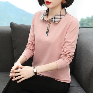 Áo Thun Dài Tay Dáng Rộng Thiết Kế Mới Thời Trang Mùa Xuân Thu 2020 Dành Cho Phụ Nữ Trung Niên