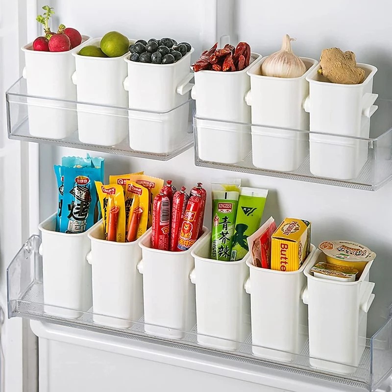 1 Hộp Đựng Thức Ăn Vặt / Rau Củ Để Tủ Lạnh Chia Ngăn Tiện Lợi