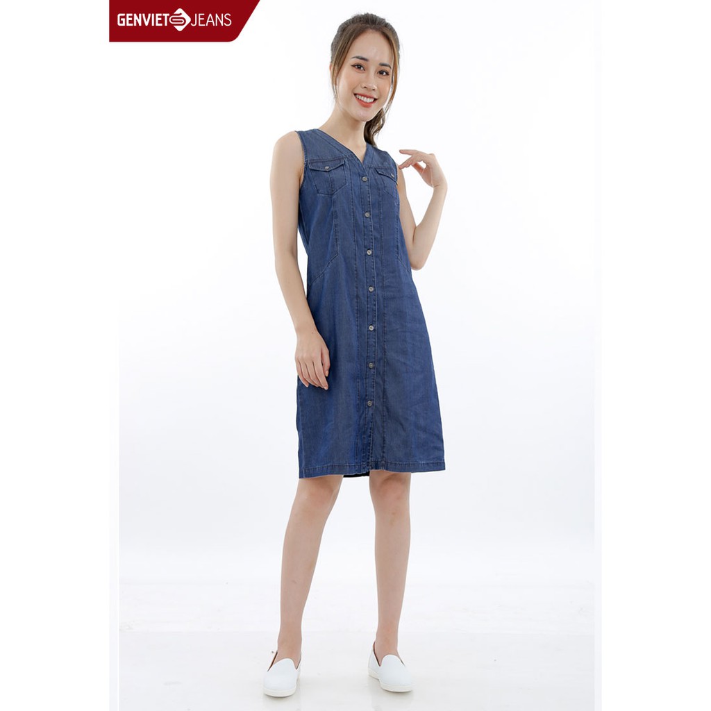 Đầm Jeans cộc tay Nữ TD323J535 GENVIET | BigBuy360 - bigbuy360.vn