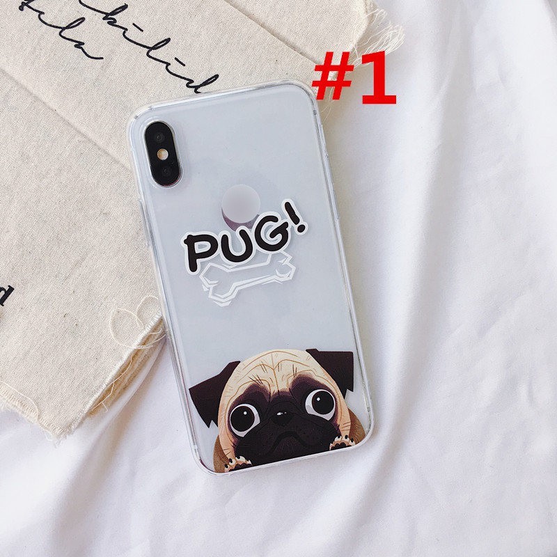 Ốp lưng iphone họa tiết cún pug chó đáng yêu cho ip 6 6s plus 7 8 X XS max 11 pro max (a48)