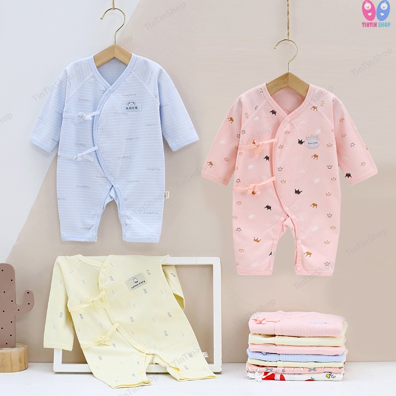 Body cotton dài tay Áo liền quần cho bé trai bé gái Hàng Quảng châu xuất Nhật SLT03