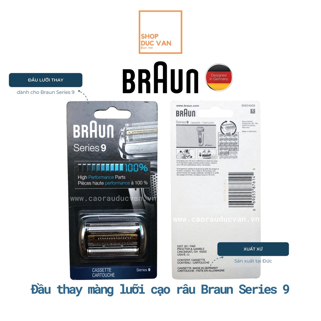 Đầu Thay Màng Lưỡi Máy Cạo Râu Braun Series 9 9250cc 9290cc 9260s 9240s 9385cc 9380cc 9390cc 9395cc