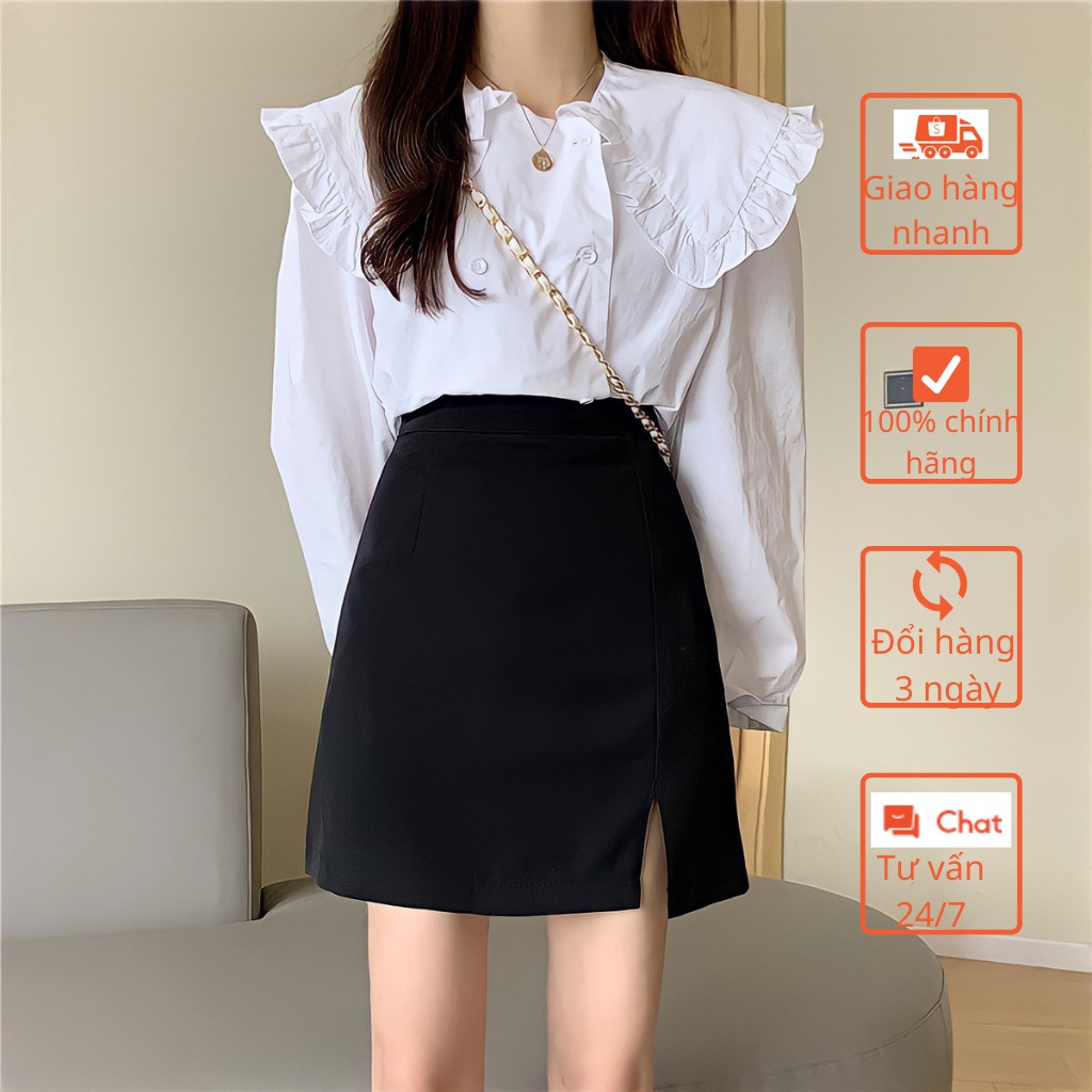 Chân Váy Chữ A Ngắn Xẻ Trước Có Quần Chống Lộ CV02, Chân Váy Công Sở Xẻ Đùi Dáng Ngắn Tôn Dáng