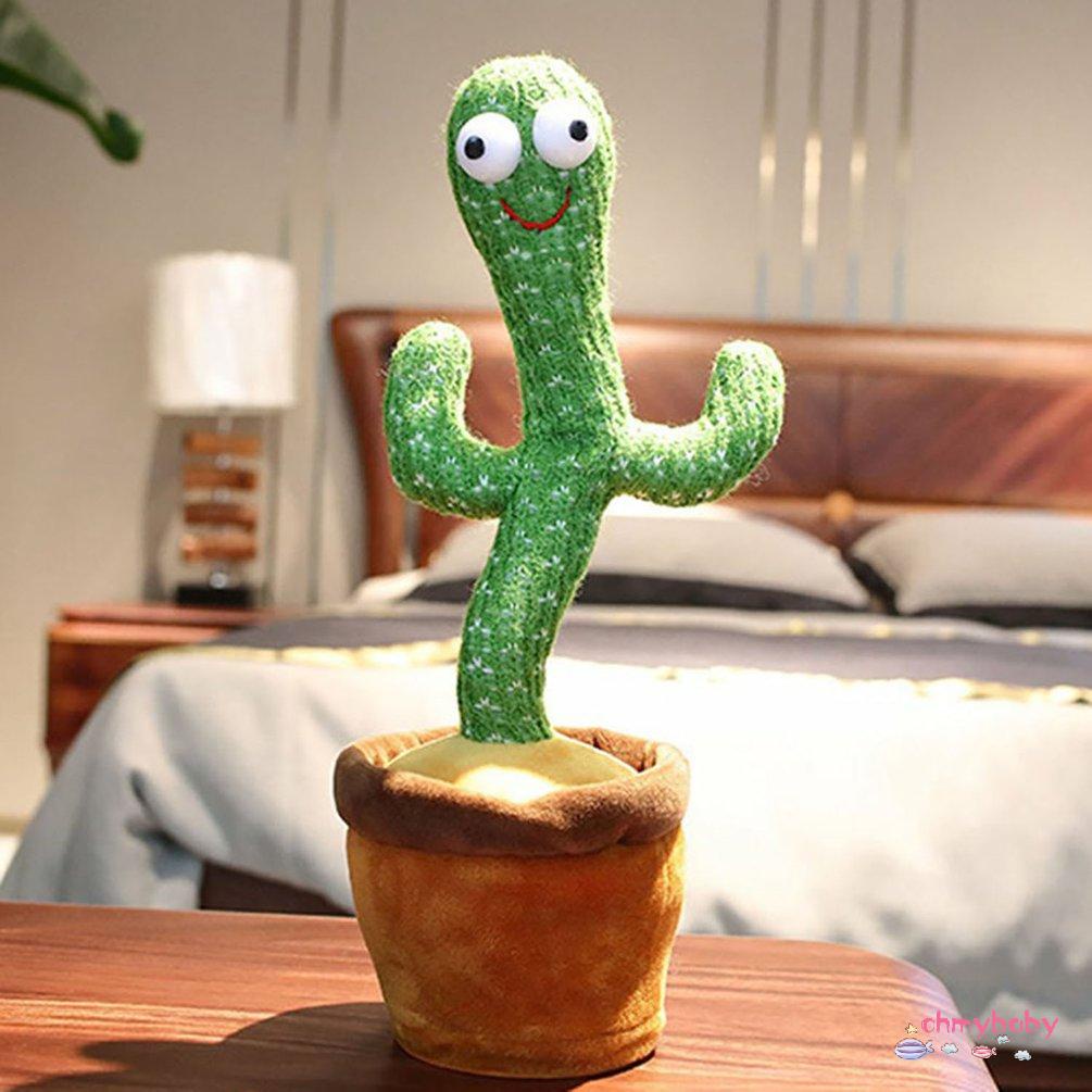 【OMB】 Adorable Talking Toy Dance Cactus Doll Glow Wriggle Dancing Cactus Toy