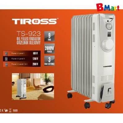 Máy sưởi dầu Tiross 9 thanh TS923 | TS9212 | TS9213 | TS9215 | TS9218 (công suất 2200W) [Chính Hãng, BH 12 Tháng] - BM