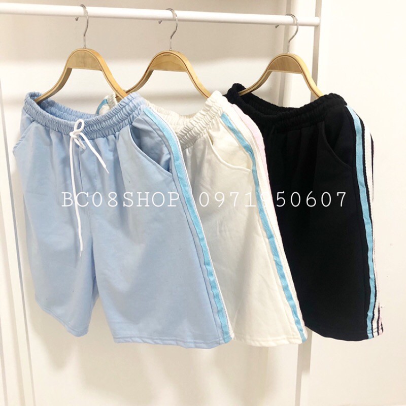 Quần Short Nữ 3 Sọc Thun Unisex Phối Dây Màu Ulzzang BC150 | BigBuy360 - bigbuy360.vn