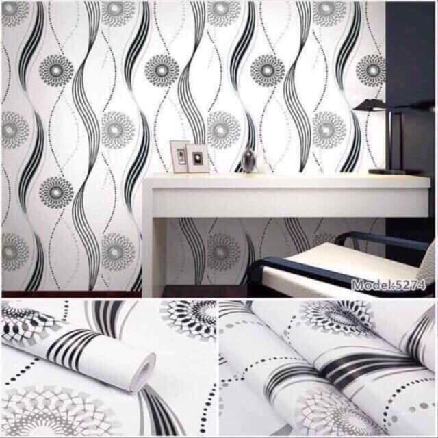 [xã] CUỘN 10m GIẤY DÁN TƯỜNG MÃ XOẮN ĐEN [decal cuộn] (kèm ảnh thậ)