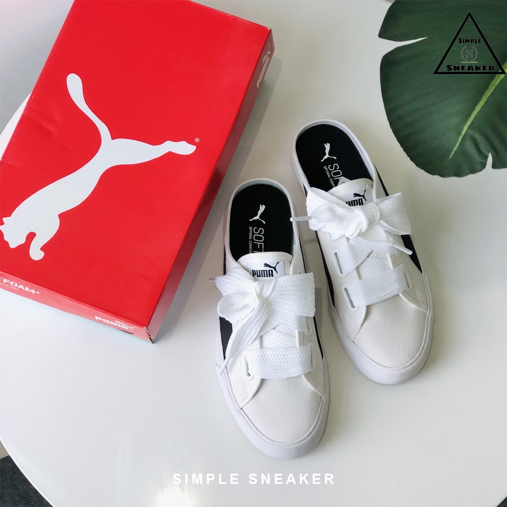 Giày Sục Puma Chính HãngFREESHIPGiày Nữ Đạp Gót Puma Mule Ribbon Cột Nơ [382331 02] Simple Sneaker