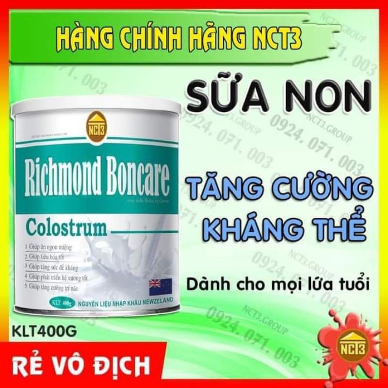 (chính hãng) sữa non RICHMOND BONCARE colostrum.giúp trẻ ăn ngon tiêu hoá tốt. Tăng sức đề kháng cao