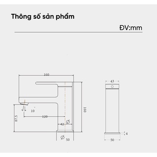 Vòi chậu rửa mặt nóng lạnh DIIIB DXMP005