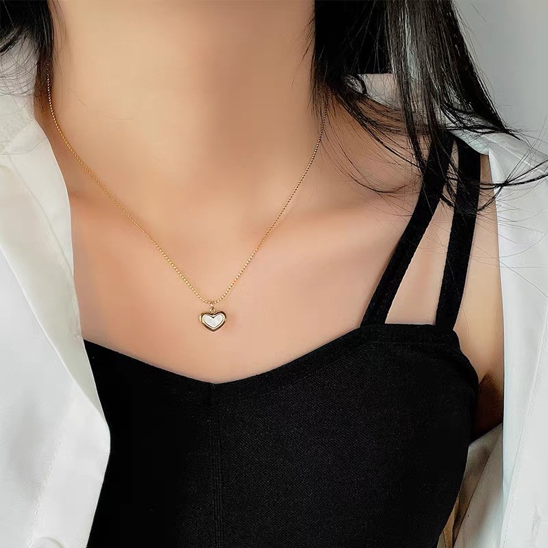 Dây Chuyền Mạ Vàng Hồng 18K Mặt Cỏ Bốn Lá Phong Cách Âu Mỹ
