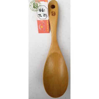 Vá Gỗ TL21 Muỗng Xới Cơm Oval Dài Cán Dày - Đồ Gỗ Nhà Bếp Thương Hiệu Trường Sơn