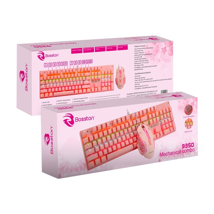 COMBO BÀN PHÍM CƠ & CHUỘT HỒNG NAM TÍNH MẠNH MẼ