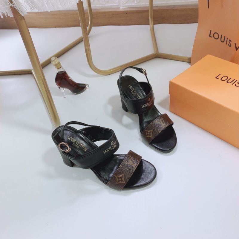 b(ẢNH THẬT) Sandal Gót Trụ 9p Da Mềm Êm Fullbox Bill Túi Hãng Cao Cấp