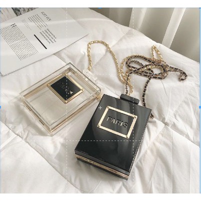 Ảnh thật 3 hình cuối-Túi xách hình chai nước hoa Paris độc đáo