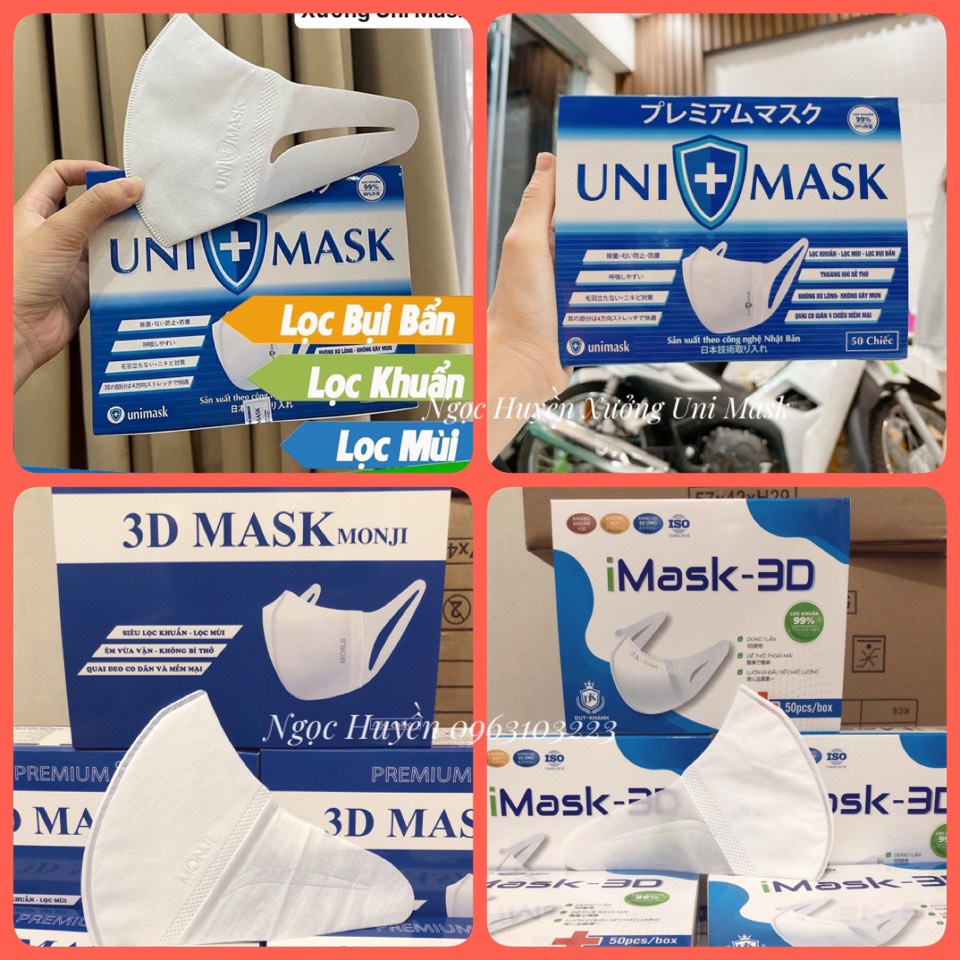 Khẩu Trang 3D MASK Chính Hãng Masuji, Monji, Xuân Lai ,Uni, Duy Khánh💕 Loại Đẹp Vải Kháng Khuẩn
