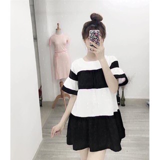 Đầm suông phối màu dễ thương - 5523A