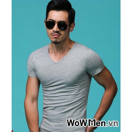 áo thun nam trơn cổ tim