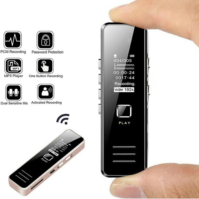 Máy Ghi Âm Mp3 Kỹ Thuật Số Cổng Usb Có Thể Sạc Lại Tiện Dụng Thẻ