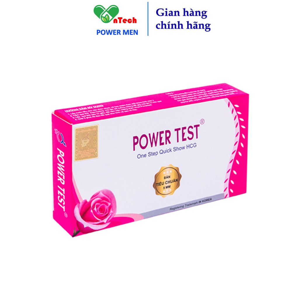 Que test thử thai nhanh POWERTEST 5mm cho kết quả nhanh chóng và chính xác trên 99% hộp 1 que test 1 cốc