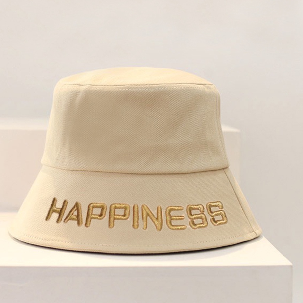 Mũ Bucket Trơn Nón Tai Bèo Vành Cụp Happiness 431 Nhiều Màu Sắc Ulzzang Form Unisex Nam Nữ - Hazo