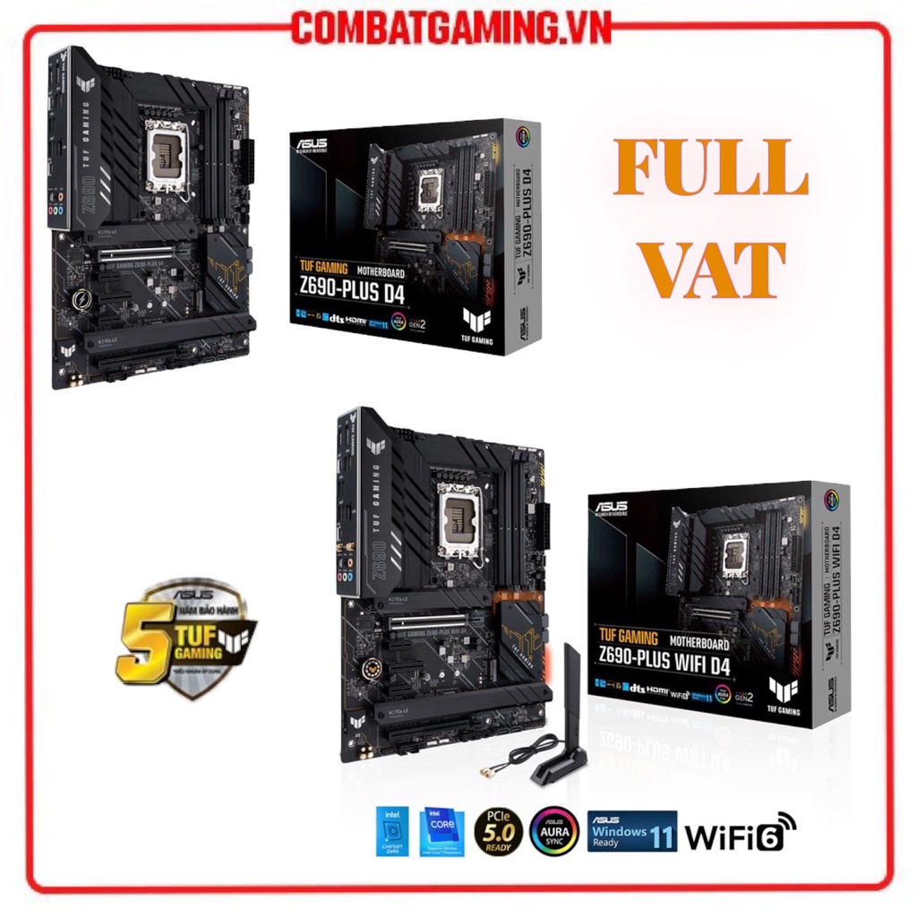 Bo Mạch Chủ ASUS TUF Gaming Z690 PLUS WIFI D4  Hàng chính hãng Tem NPP Viết Sơn