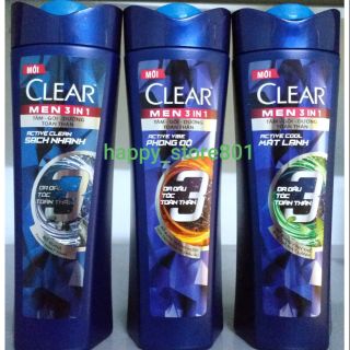 340g Dầu tắm gội Clear Men 3 in 1